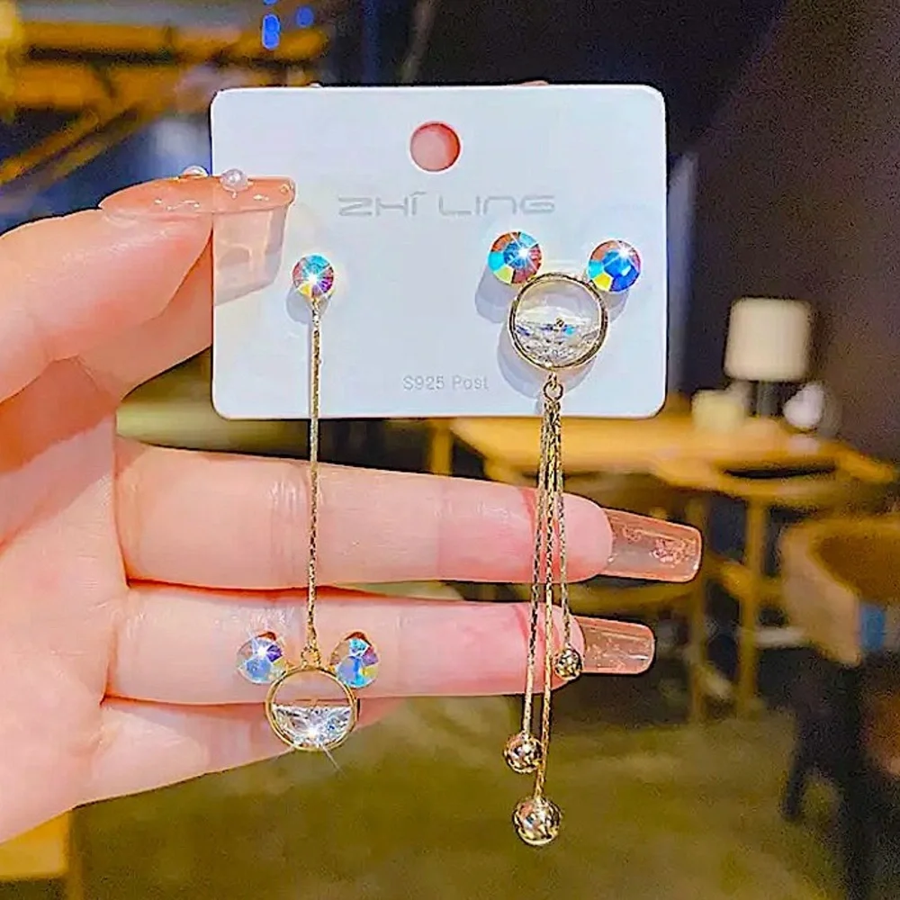 Disney Mickey Mouse Asymmetrical Crystal Earrings - Picture 3 of 5